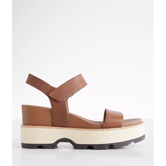 Sorel Joanie IV Y Strap Wedge Leather Sandal Velvet Tan size 8.5 new in box - Picture 6 of 6